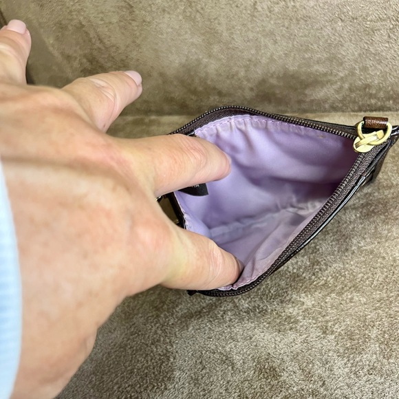 Coach signature monogram canvas and smooth leather, w/zip card slot and key ring - Picture 4 of 7